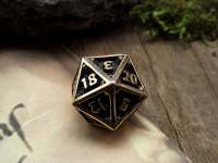 D20 Würfel aus massiver Bronze
