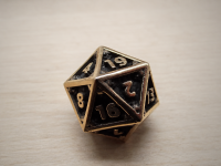 D20 Würfel aus massiver Bronze