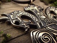 Großer Anhänger Thors Hammer mit Drachen