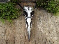 Großer Rabenschädel aus 925er Silber