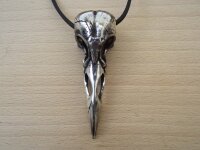 Großer Rabenschädel aus 925er Silber