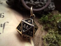 Anhänger D20 Würfel aus Bronze