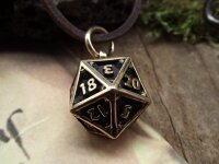 Anhänger D20 Würfel aus Bronze