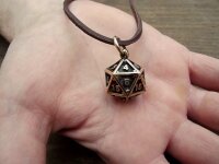 Anhänger D20 Würfel aus Bronze